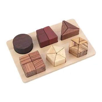 Forma de lemn Cunoaștere Preșcolar Puzzle-uri de Dezvoltare Jucărie de Învățare Puzzle Geometrie Bord Jucării pentru copii Mici Copii Cadouri