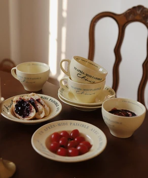 Franceză ceramice ceașcă de cafea sens de design de nișă ceașcă fulgi de ovăz mic dejun ceașcă de mare frumusețe mese placa