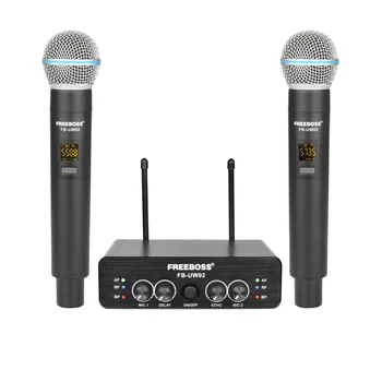 FREEBOSS Echo Întârziere Microfon fără Fir 2 Handheld UHF Frecventa Ajustabila Dinamic Microfon pentru Karaoke Party KTV Shcool FB-UW02
