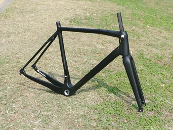 Full Carbon UD Matt Pietriș Bicicleta Bicyce Thru Axle 142mm Disc de Frână Pietriș Ciclism Frameset Cadru Furca 46/49/52/54/56/58/61cm