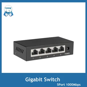 Gigabit Switch 5 Port 1000Mbps Ethernet 5Xfast Rj45 Hub de Rețea Soho Desktop Inteligent Wifi Switcher Plug& Play Supraveghere