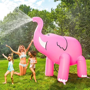 Gonflabile Spray Elefant Roz Pentru Copii În Aer Liber Irizare Jucării De Apă