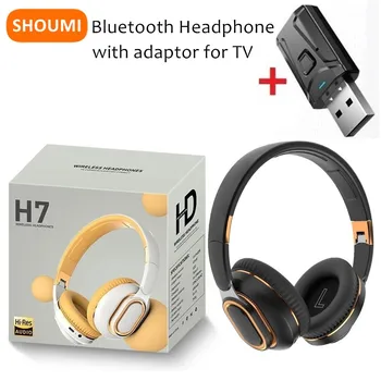 H7 Tv Căști Bluetooth Wireless dispozitiv de management de cab cu Mic Adaptor USB Căști de Anulare a Zgomotului Stereo Pliabila Bass pentru TV Căști
