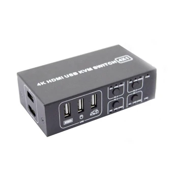 HDMIcompatible Switch-uri KVM Comună Switcher Caseta 4 Port Converter 4 IN 1 Out, USB Mouse Tastatura Laptop Display