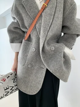 High-end de cașmir moale ceară dublu rânduri față-verso scurt cașmir haina haină de lână femei versiunea coreeană de brand nou