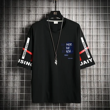 Hip Hop Vrac Barbati Streetwear T-shirt Casual Clasic 2023 Vară Mâneci Scurte Alb Negru Tricou Tricouri Supradimensionate 4XL Tricou