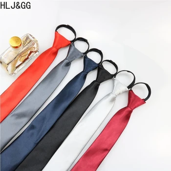 HLJ&GG 6cm Culoare Solidă de Mătase Cravata Fermoar pentru Omul Clasic, Omul Mirele Nunta Legături de Partid Homme de Afaceri Formale Rochie Cravată