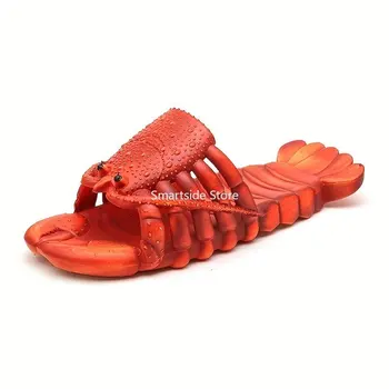 Homar, Amuzant Culoare Solidă Sandale Non Alunecare Slide-Uri De Pantofi, În Aer Liber, Plajă, Tobogane Sandale Papuci Femei