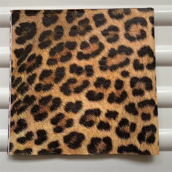 Hârtie pentru decupaj servetele elegante țesut epocă prosop de desene animate de animale leopard ziua de naștere petrecere de nunta frumos hotel tabledecor 20