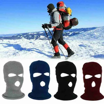 Iarna Nou Pulover Cald Fata Complet Acoperi Mască de Schi Pălăria 3 Gauri Unisex Capace de Bărbați și Femei Partid Protecția Gât de Echitatie Windproof
