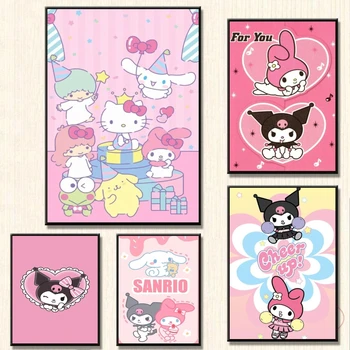 Imprimare Pe Panza Melodie Kuromi Printuri si Imprimeuri Personaj de Desene animate Imagine Poster Jucarii Cameră Acasă Copii, Cadouri de Arta de Perete