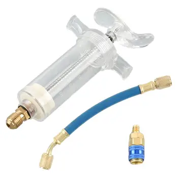 Injectorul De Ulei De Oțel Aer Condiționat Ulei Injector Cu 1/4 Inch Conector Colorant Injector Instrument De Lichid Albastru De Ulei De Motor Lichid De Răcire