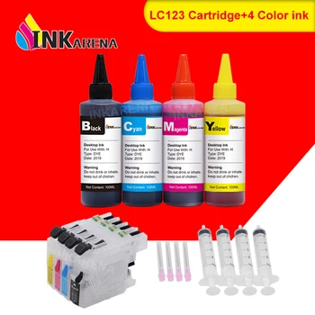 INKARENA LC 123 XL Printer Cartuș de Cerneală Pentru Fratele LC121 LC125 LC127 LC129 + 400ml Sticlă de Cerneală DCP-J4110DW J132W J152W J552DW