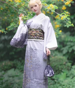 Japoneze formale kimono, noul stil Chinezesc cerneală tipărite femei 160cm lungime