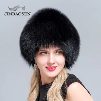 JINBAOSEN Femei Caciula de Blana Naturala de Vulpe Pălărie de Iarnă Cath și Urechile Calde la Modă Tricotate, caciuli de Schi
