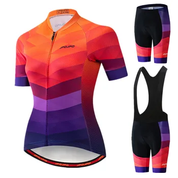 JPOJPO Pro Echipa de Ciclism de Îmbrăcăminte pentru Femei de Vară Mountain Bike Îmbrăcăminte Rutieră Sport Biciclete Haine cu Maneci Scurte Ciclism Jersey Set