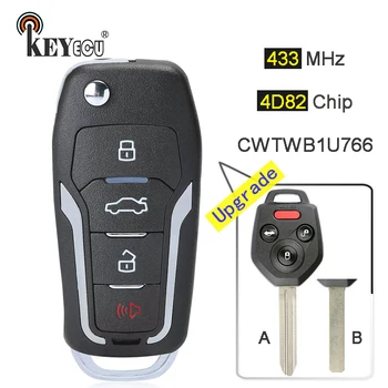 KEYECU 433MHz 4D82 Chip FCC: CWTWB1U766 Modernizate Clapa Rabatabila Cu 3+1 4 Buton de Telecomanda breloc cheie pentru Subaru Forester Impreza WRX