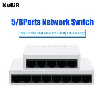 KuWFi 5/8 Port Desktop Switch de Rețea 10/100Mbps Ethernet Adaptor Fast Ethernet RJ45 de Comutare de Comutare Auto MDI/MDIX