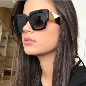 La modă Pătrat Supradimensionat ochelari de Soare Femei Barbati Brand de Lux Designer de Ochelari de Soare Famale de sex Masculin Retro Ochelari de UV400