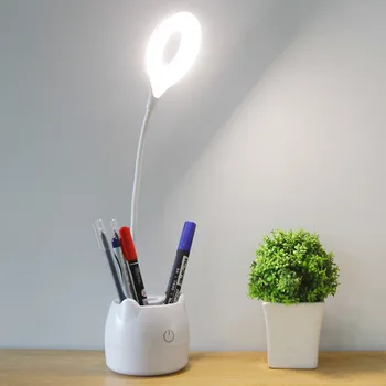 Lampă de masă cu LED de Birou Flexo Lampa de Birou cu Suport pentru Pix USB Reîncărcabilă Atinge fără Trepte de Reglaj Lumina Ochilor Protecția Lampa de Citit