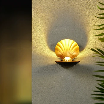 LED Lampă de Perete Shell Pearl Forma în aer liber rezistent la apa IP65 Gradina de Perete de Lumină Lumina Pridvor Coridor Decor de Iluminat din Aluminiu