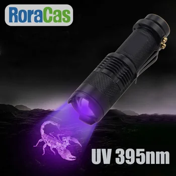LED Lanterna UV 395nm lungime de Undă Blacklight Mini Lanterna Lumina Violet Zoomable de Companie Urină Scorpion igienă Feminină Detector
