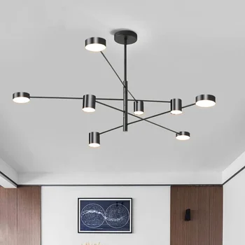 LED-uri moderne Candelabru Living Dormitor Camera de Studiu Negru Aur Alb Plafon Candelabru Simplu Acasă Interior Decor de Lămpi de Iluminat
