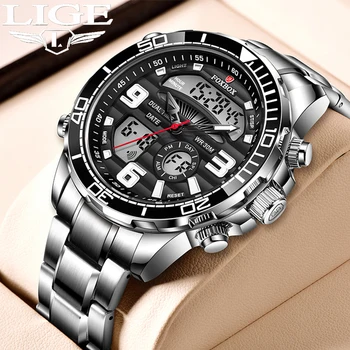 LIGE Bărbați Ceas de Moda Cuarț Ceasuri Sport din Oțel Inoxidabil Curea Barbati Top Brand de Lux de Afaceri Impermeabil Ceas de mână