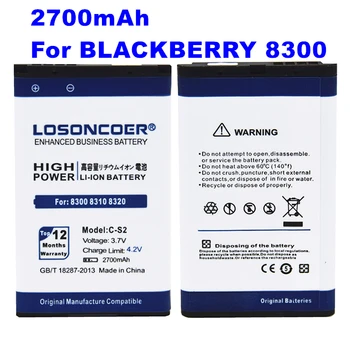 LOSONCOER 2700mAh C-S2 Pentru Blackberry Curve 8700 8300 8310 8320 8330 8520 8703E 9300 9330 8530 Baterie de Mare Capacitate~În Stoc