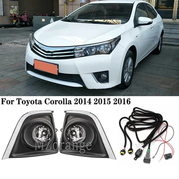 Lumini De Ceata Fata Pentru Toyota Corolla 2014 2015 2016 Ceață Lămpile De Ceață Cu Halogen Becuri Trece Firele Grile Huse Auto Clear Lens