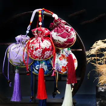 Macara Pungă Mică Cordon Pachet de Buzunar Stil Chinezesc Husă de Bijuterii Sac de Depozitare Han Buzunar Pânză Transporta pe Plic