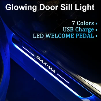 Masina Acrilice LED de bun venit Pedalei Fata Spate Praguri portiere Cale de Lumină USB Mișcare pentru Nissan Maxima Decorare Auto