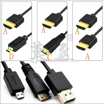 Micro HD-compatibil OD 3.0 mm Super Moale Cabluri Subțiri și Mini HD-compatibil sex masculin Cablu 2k*hd 4k @60hz Lumină-greutate Portabil