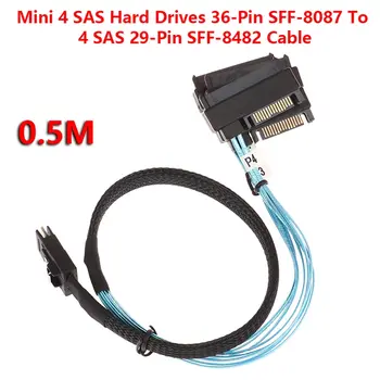 Mini 4 Hard Disk-uri SAS 36 Pini SFF-8087 La 4 SAS de 29 Pin SFF-8482 Conectorii de Cablu Cu 15 Pini Conector de Alimentare SATA Controller