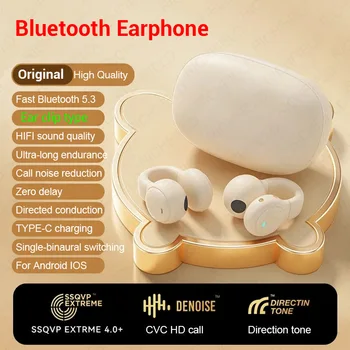 Mini Clip Ureche Căști Bluetooth Căști fără Fir 380mAh de Tip C de încărcare Hifi Sport Cască HD Apel Căști Cu Microfon