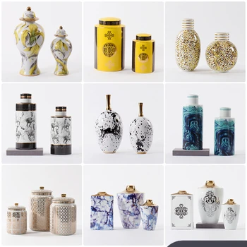 Moderne vase de ceramică, nou Chinezesc ornamente, atmosfera high-end în camera de zi, simplu florale vaza, moale decoratiuni.
