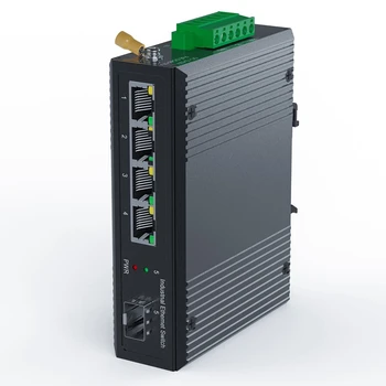 Modulul 5 Port Industrial Poe Gigabit pe Șină Din Switch Ethernet, 4 Porturi Switch Cu SFP 10/100/1000Mbps IP40 Unmanaged 48V Ieșire