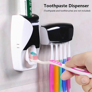 Montat pe perete Titularul Periuta de dinti Creativ Automat Pasta de dinti Stoarcere Dispozitiv Baie Punch-gratuit Periuță de dinți Raft de Depozitare