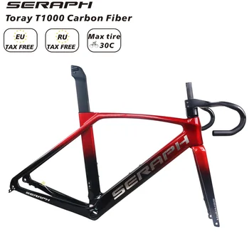 Negru și Roșu Gradient Intern Complet Cablul de Frână de la Discul Road Bike Cadru TT-X34 cu Argint Logo-ul din Fibra de Carbon T1000