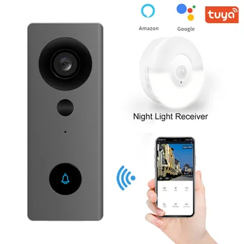 New Sosire Tuya wireless WIFI HD vizuale noapte lumina usa camerei redus de energie interfon voce de alarmă lumină ding dong în cameră