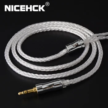 NiceHCK C16-1 16 Nuclee Argint Placat cu Cablu 3.5/2.5/4.4 mm Mufa MMCX/2Pin/QDC/NX7 PinFor KZCCA ZSX C12 TFZ V90 BL-03 NX7 Pro/DB3