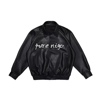 NIGO Motocicleta din Piele Scurt Super Cool Sacou #nigo56358
