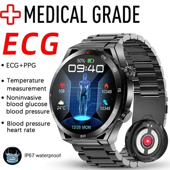 Noi apelare Bluetooth Smartwatch Metru de Glucoza din Termometru Ceasul de Sănătate ECG+PPG de Glucoza din Sange Fitness Tracker Ceas Inteligent Oameni în 2023