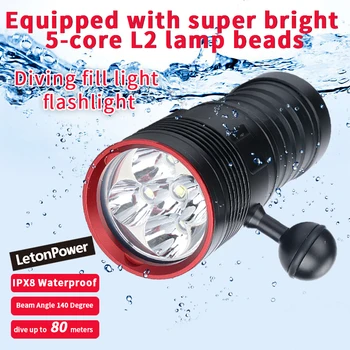 Noi Scufundări lanterna de iluminat profesionale de fotografie re-lumină 5L2 Tactice Scuba Diving lumină Lampă Subacvatice