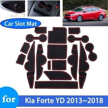 Non-alunecare de Mașină Slot Mat pentru KIA Forte YD K3 Cerato 2013 2014 2015 2016 2017 2018 Anti-alunecare de Cauciuc Covorașe Ușa Groove Cupa Accesorii