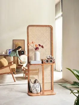 Nordic creative de depozitare scaun ecran mic apartament tip de uz casnic intrarea partiție de lemn de frasin mobile living ecran