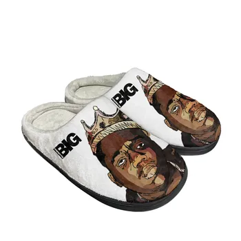 Notorious B. I. G Rapper Tendințele Acasă Bumbac Personalizate Papuci Mens Sandale Femei Pluș Dormitor Țină De Cald Pantof Termică Papuci De Casă