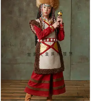 Nou Tibetan Îmbrăcăminte pentru Copii de sex Feminin Performanță Fotografie de Dans Minoritate Tibetan Halat