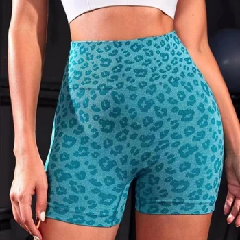 Noul Leopard de Imprimare Sport pantaloni Scurți de Fitness Yoga pantaloni Scurți de Înaltă Talie Pantaloni fără Sudură Scrunch Butt Femeile care se Ceartă Golf pantaloni Scurți