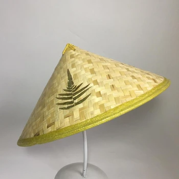 Noul Manual Țese Parasolar Paie Capac Unisex Stil Chinezesc Rattan Pălării De Dans Recuzită Con Pescar Pălărie De Turism Ploaie Capace